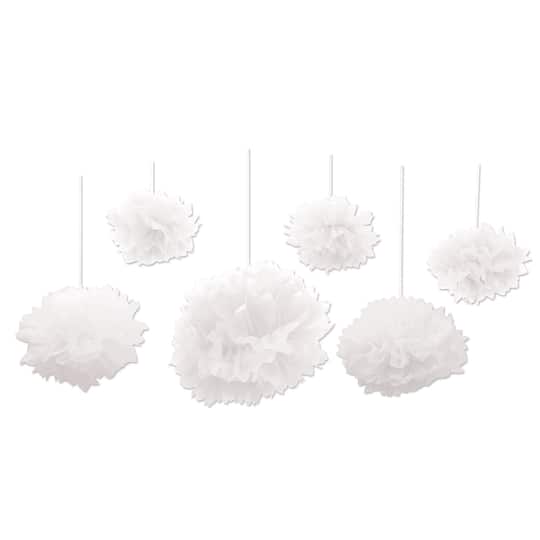 Beistle White Tissue Fluff Balls Set